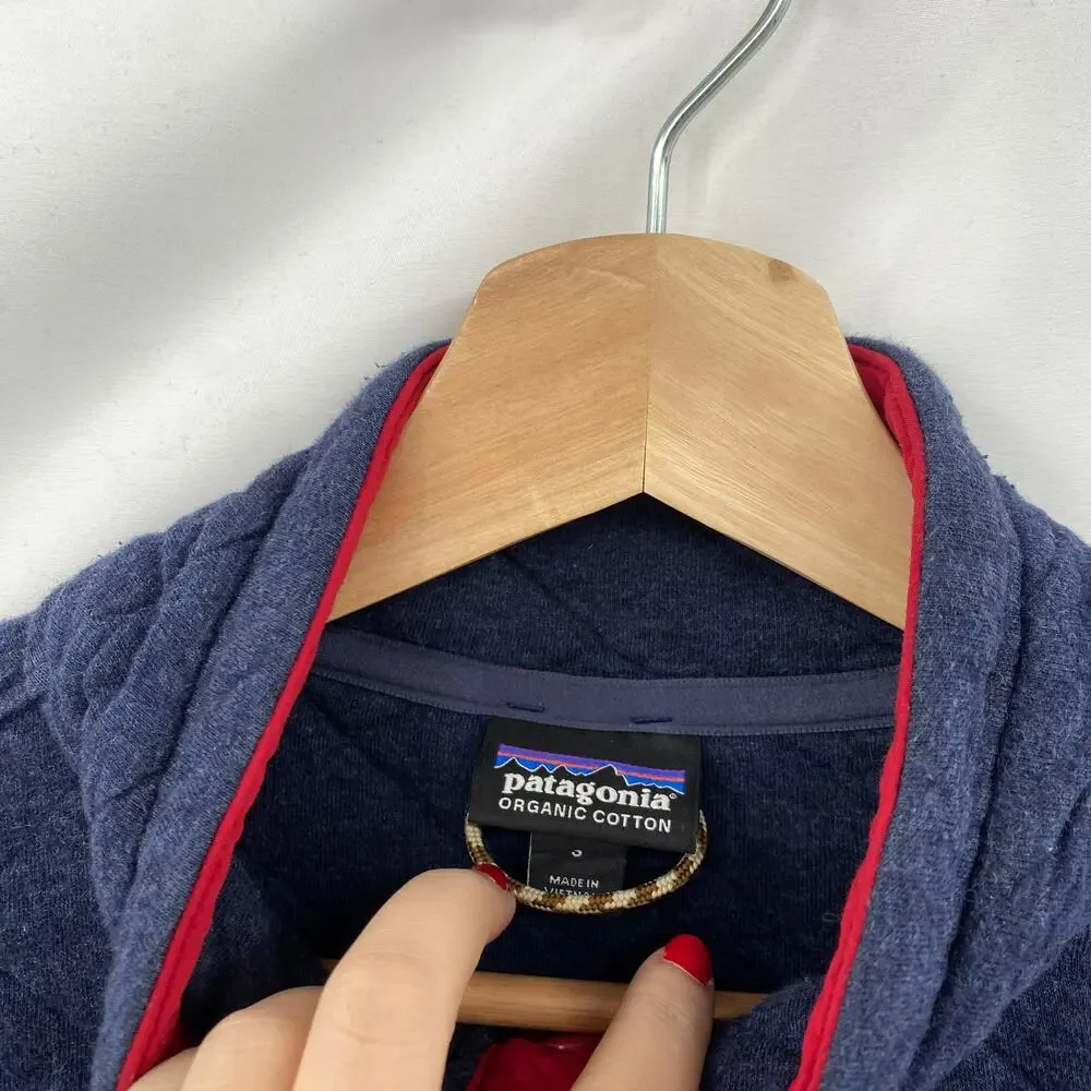 Patagonia navy red Men's Organic Cotton Quilt Snap-T® Pullover